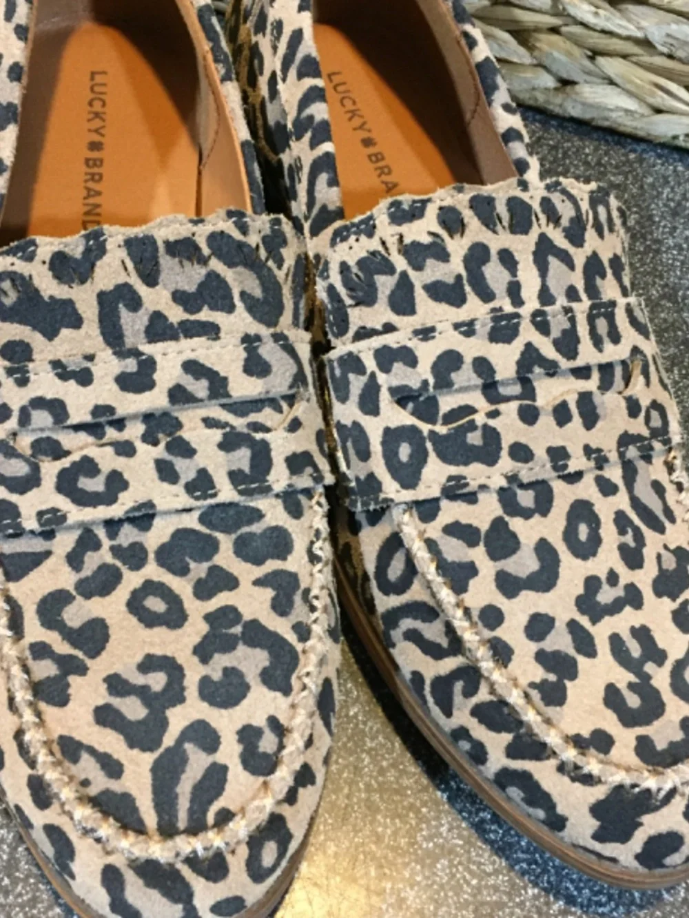 Lucky Brand Leopard Print Penny Loafers - Brown and Black